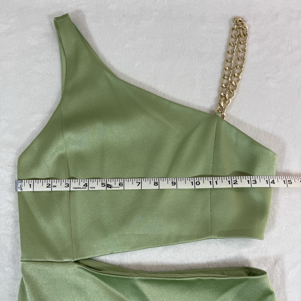 NWT Alice + Olivia Revolve Women's Green One-Shoulder Cutout Karoline Dress 2 - Picture 11 of 15